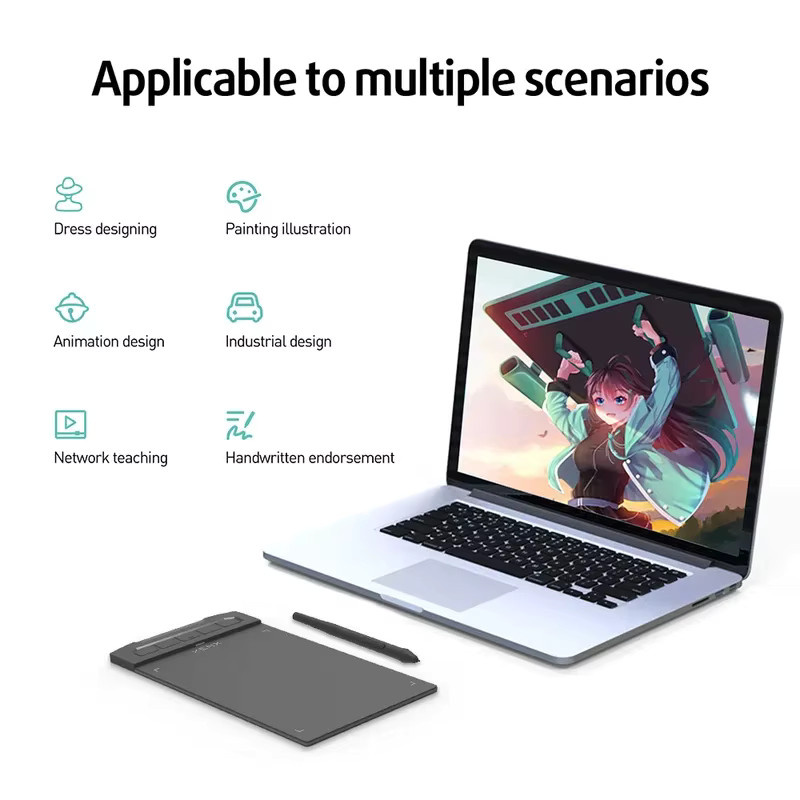 XENX X1-640 Grafiktablett 6x4 Zoll in Schwarz für Computer und Mobiltelefone - Bild 3