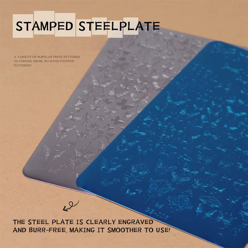 Nibiru DU Nagel Stamping Platte, Edelstahl, Pflanzen und Geometrie Muster - Bild 2