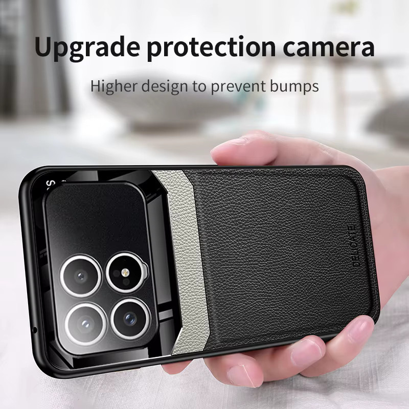 EUCAGR Luxus Acryl Leder Schutzhülle für Xiaomi Redmi K90 Pro Max und Redmi K90 in Blau - Bild 2