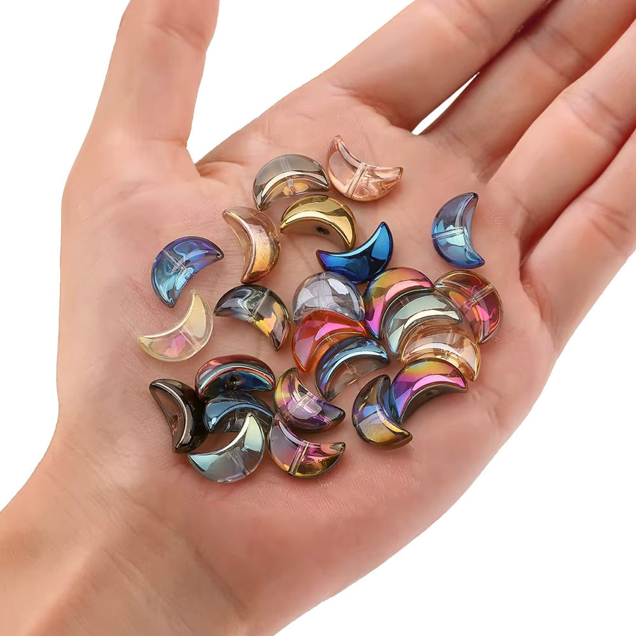 ZHUBI Glasperlen, halbmondförmige Mondanhänger, 9 x 14 mm, Bunt - Bild 3