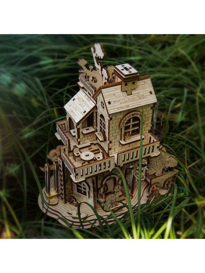 LKAPOPO 3D Tree House Modellpuzzle, Natur, Holz - Bild 3