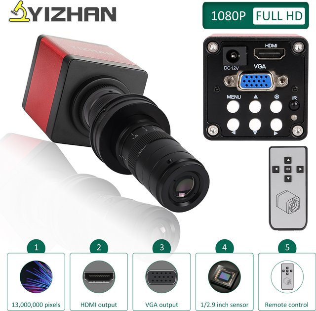 YIZHAN Digitales HDMI Mikroskop mit 13MP Auflösung und 1080P 60FPS für Elektronik und Lötarbeiten inklusive Fernbedienung - Bild 1