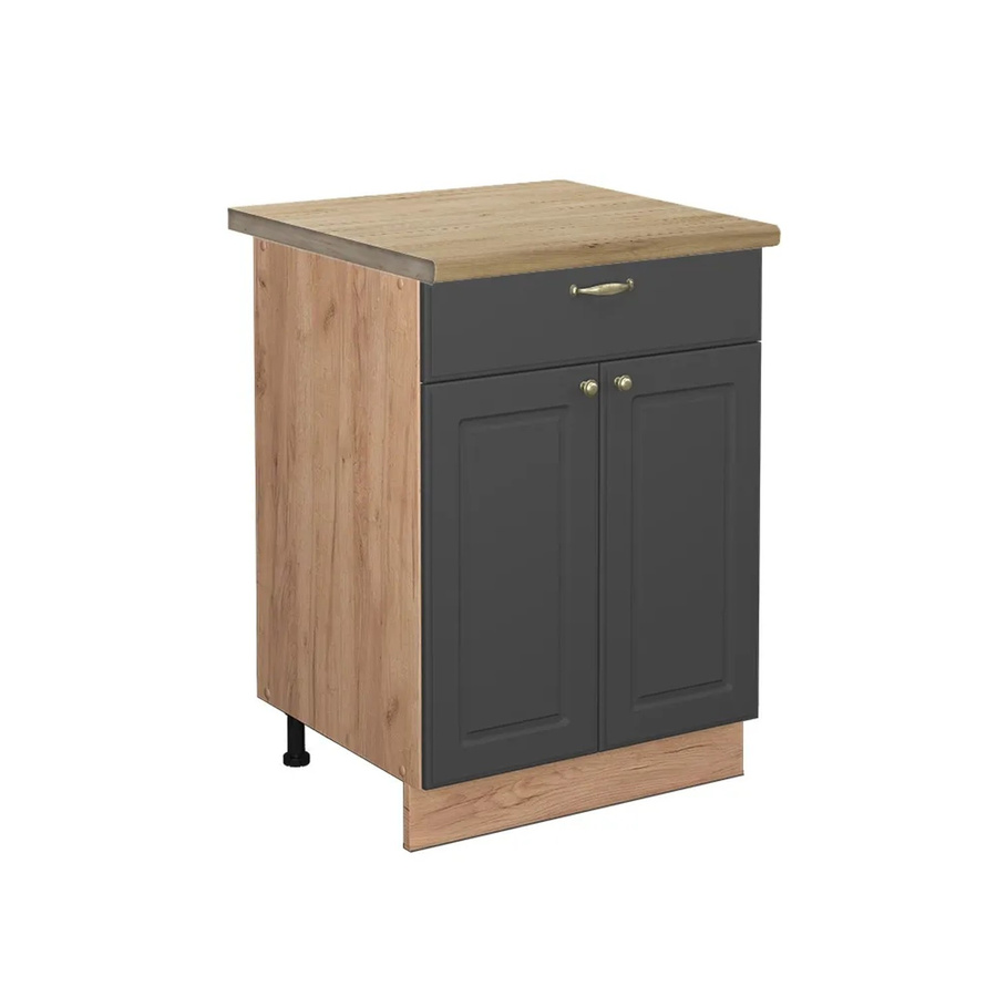 Vicco Küchenunterschrank Fame-Line in Anthrazit-Gold und Eiche mit Schublade, Breite: 60 cm - Bild 2