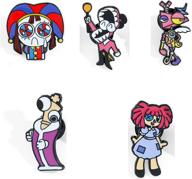 Bandai The Amazing Digital Circus Anime-Pins, Emaille-Anstecknadeln, 5-teiliges Set - Bild 1