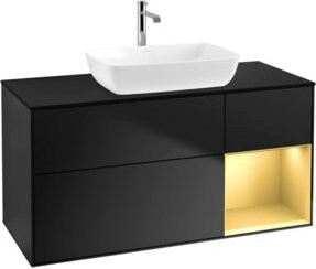 V&B Waschtischunterschrank Finion in Schwarz lackiert, Breite: 120 cm, Tiefe: 50,1 cm, Höhe: 50,1 cm - Bild 1