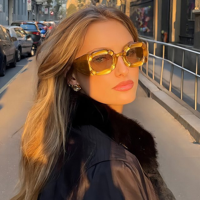 Ah-Mee Sonnenbrille, hexagonal, Vollrand, Kunststoff, Damen - Bild 1