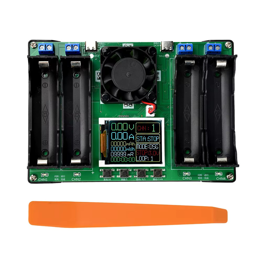 Digitaler 4-Kanal Batterie Kapazität Tester mit LCD Display und USB-C Anschluss zur mAh-Messung für Lithium-Batterien wie 18650 und 21700 - Bild 4