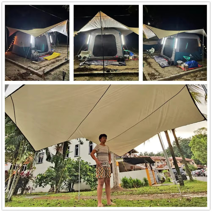 Top Lander Achteckige Campingplane in Schwarz, Wasserdicht und Sonnenschutz, B/T/H: 510 x 510 cm - Bild 2