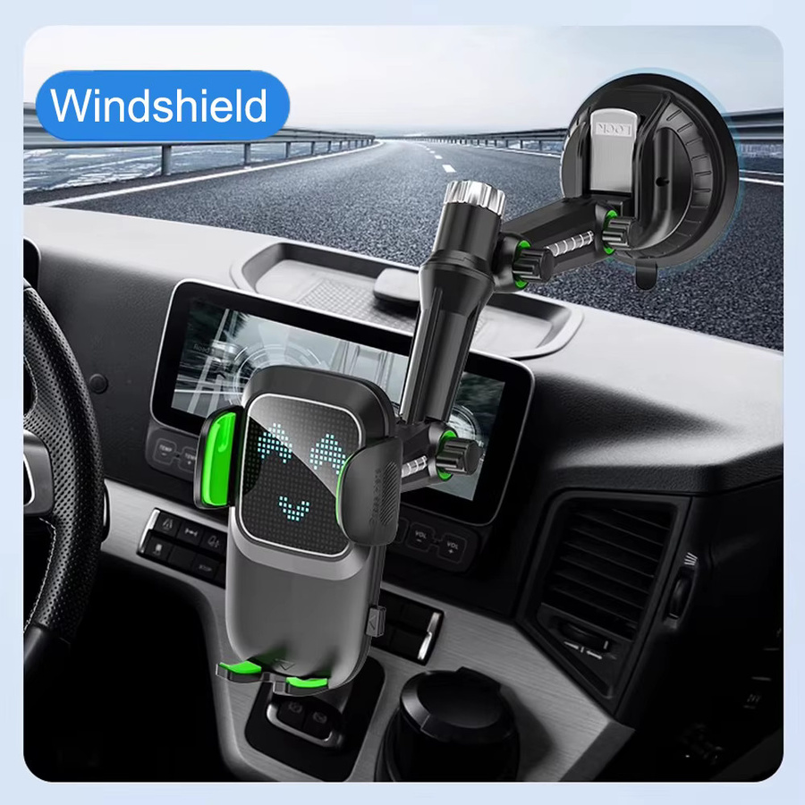 Universeller LKW Saugnapf Handyhalter mit großem Gelenk für GPS-Navigation in Schwarz und Grün - Bild 2