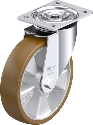 Blickle L-ALB 200K Stahlblech-Lenkrolle in Silber mit 200 mm Rad-Durchmesser und 400 kg Tragfähigkeit - Bild 1