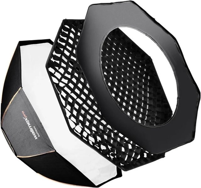 Walimex Pro Octagon Softbox Plus Orange Line mit Adapter für Aurora und Bowens, Farbe: Orange/Silver/Black, B/T/H: 90 x 120 x 120 cm - Bild 1