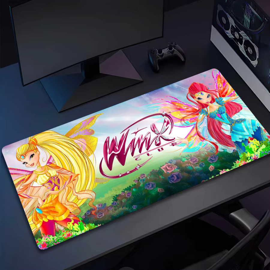 Großes Club Lockedge Mauspad mit Winx Cartoon Design, rutschfeste und verdickte Schreibunterlage für Gaming und Büro, Mehrfarbig - Bild 5
