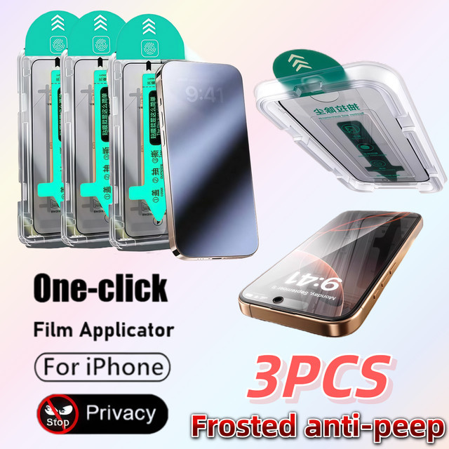 3er-Pack matte Displayschutzfolie aus gehärtetem Glas mit 9H-Härte für Apple iPhone Serien (Air, 17, 16, 15, 14, 13, 12, 11, X, XS, XR, XS Max) in Transparent - Bild 1