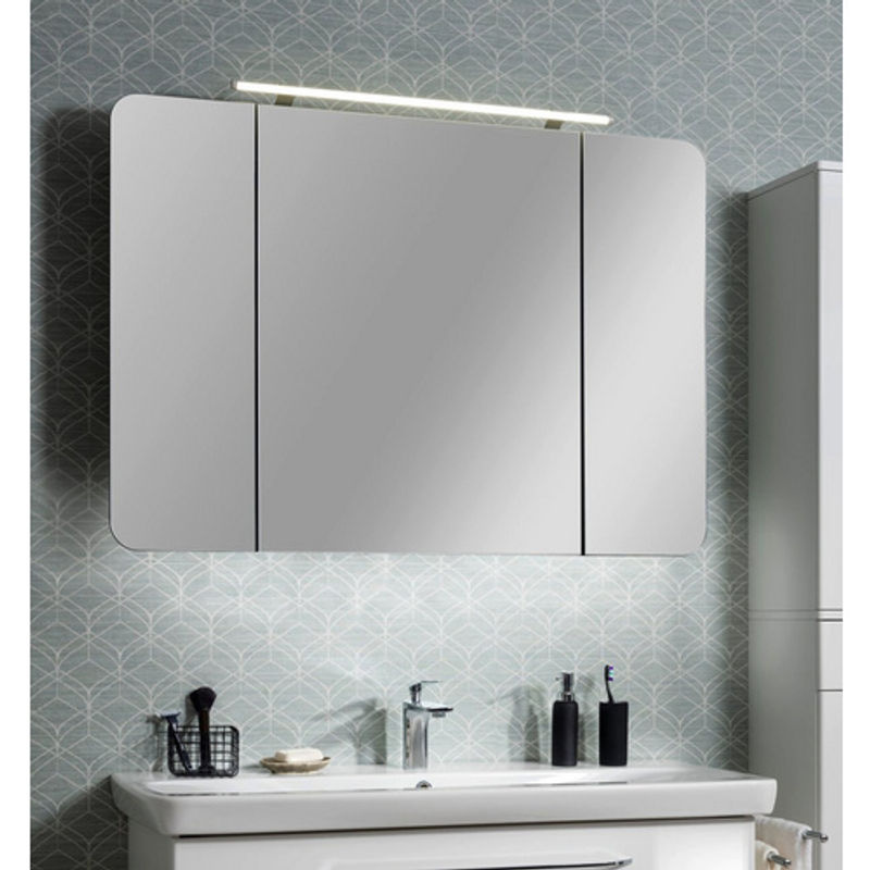 Fackelmann Spiegelschrank Milano Weiß mit LED-Beleuchtung und Softclose-Türen, B/H/T: 110 x 78 x 15,8 cm - Bild 3