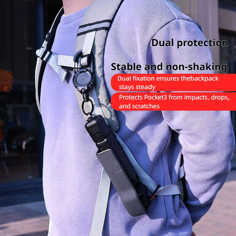 DJI Rucksack mit Schnellverschluss und einziehbarer Schnalle für DJI Pocket 3 und DJI Pocket 2 Zubehör - Bild 2