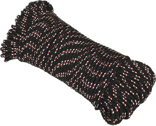 vidaXL Bootsseil aus Polypropylen in Schwarz, Länge: 100 m, Durchmesser: 3 mm - Bild 1