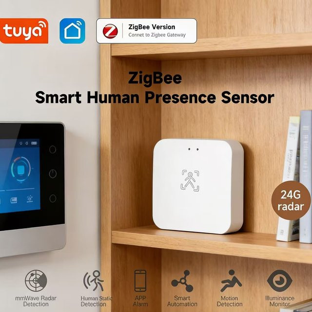 Tuya Zigbee Anwesenheitssensor mit 24G Radar und PIR Bewegungsmelder in Weiß, kompatibel mit Alexa und Google Assistant für dein Smart Home - Bild 1