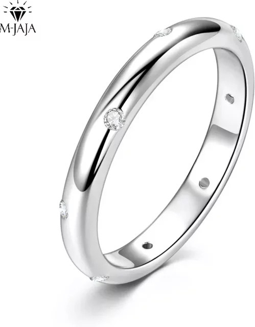 M-JAJA Moissanit-Ring, 925 Silber, vergoldet, Diamant, Zirkonia, Damen - Bild 1