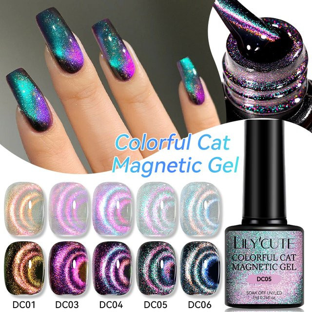 LILYCUTE Magnetischer Nagellack, Chameleon 9D Glitter, 7 ml - Bild 1