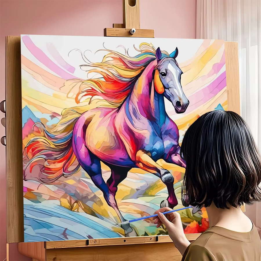Huacan Pferd Malen nach Zahlen, Kunst- und Bastelset, Tiere, Mehrfarbig - Bild 3