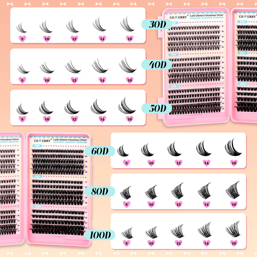 GEMERRY Cluster-Wimpern DIY-Set, Falsche Wimpern-Bündel - Bild 2