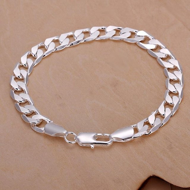 POMOiii Armband Kette, 925 Silber, 20cm, Unisex, gray - Bild 1