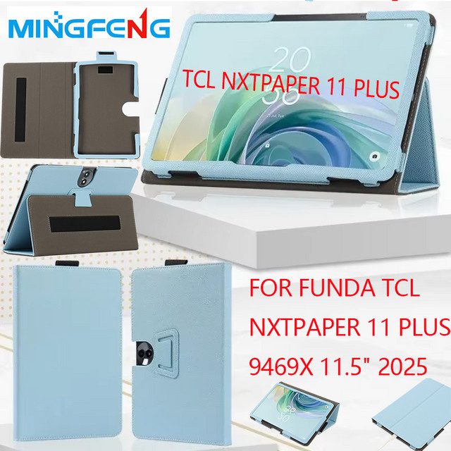 Magnetische PU-Leder Flip-Hülle für TCL NxtPaper 11 Plus 9469X 11,5 Zoll Tablet-PC mit Handschlaufe in Schwarz oder Blau - Bild 1