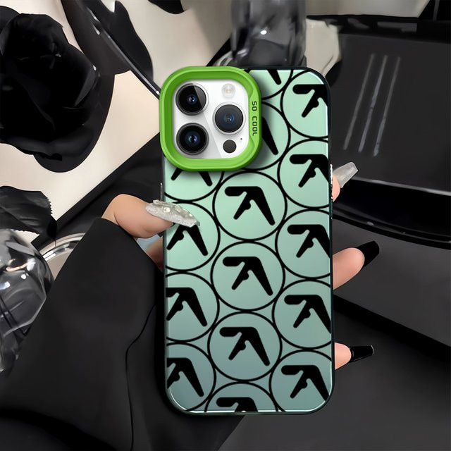 Funda Aphex Twins Symbol Logo Handyhülle für iPhone 16 15 14 13 12 Pro Max Plus mit Objektiv Kreis IMD Laser Shell - Bild 1