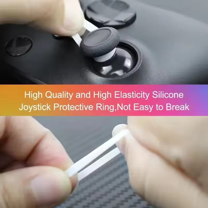 Abay Kratzfester Schutzring aus elastischem Gummi für Steam Deck, PS5, PS4 und Rog Ally Controller in Transparent oder Weiß - Bild 5