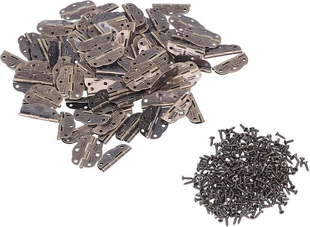 100 Stück Igeteck Kastenscharniere aus Messing und Stahl in Braun - Bild 1
