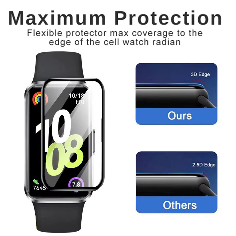 3er-Set TPU 3D Displayschutzfolie für Huawei Band 10 9 8 7 6 Smartwatch transparent - Bild 4
