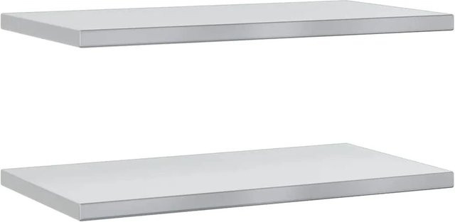 vidaXL Wandregale 2er-Set aus Edelstahl in Silber mit gebürsteter Oberfläche, B/T/H: 75 x 40 x 3 cm - Bild 1