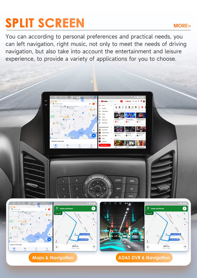 Hizpo Android 14 Stereo Multimedia Player für Chevrolet Orlando 2010-2018 mit QLED Display, GPS, 4G, CarPlay und 360 Kamera Unterstützung in Schwarz - Bild 5