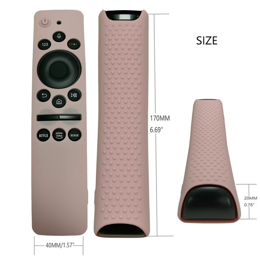 MRSVI Silikon-Fernbedienungsabdeckung rutschfeste Schutzhülle für Samsung BN59-01310A BN59-01312 01312A 01329B 01330A TM1950 in Rot und Pink - Bild 2