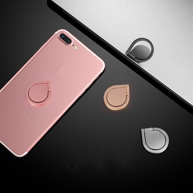 Universeller magnetischer Handy Fingerring mit drehbarer Standfunktion und Aufkleber-Pad für iPhone und andere Smartphones, Silber/Mehrfarbig - Bild 1