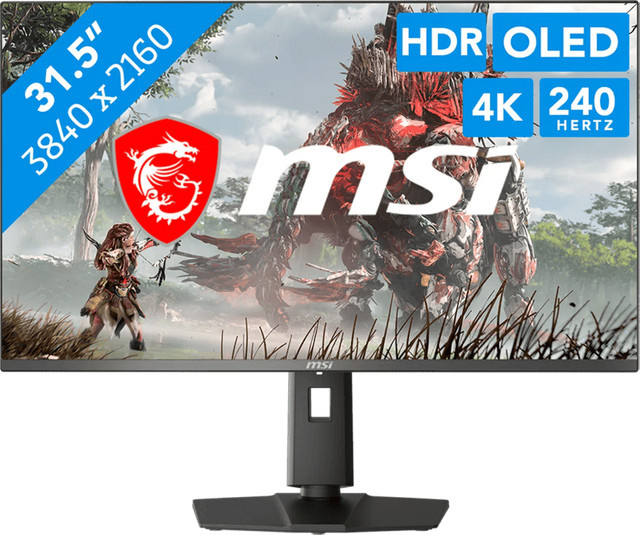 MSI MPG 321URX QD-OLED Gaming Monitor 31,5 Zoll 4K UHD 240Hz Schwarz - Bild 1