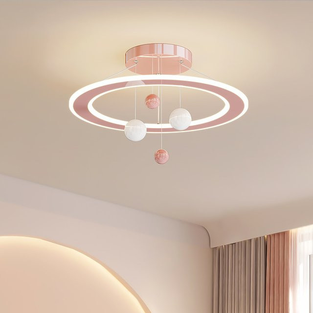 JIANKEXING LED Kugelleuchten Kronleuchter in Rosa und Weiß mit Fernbedienung für Kinderzimmer und Schlafzimmer - Bild 1