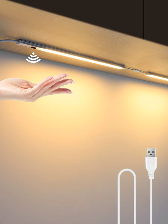 Lcamaw USB LED Bewegungsmelder Lampe aus Aluminium in Weiß mit Warmweißem Licht für Küche, Schrank und Schlafzimmer - Bild 3
