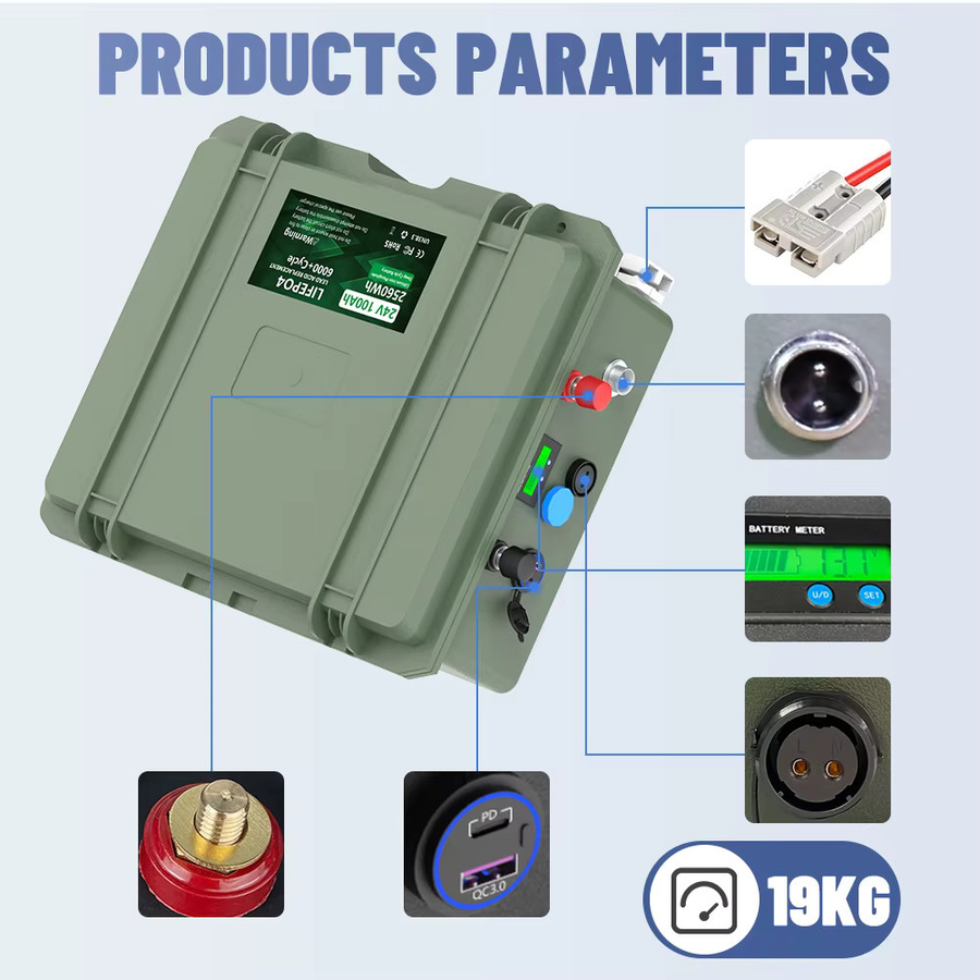 KEZIMO LiFePO4 Akku mit Bluetooth BMS und USB-C QC-Ladung für Fischboote 2560 Wh - Bild 3