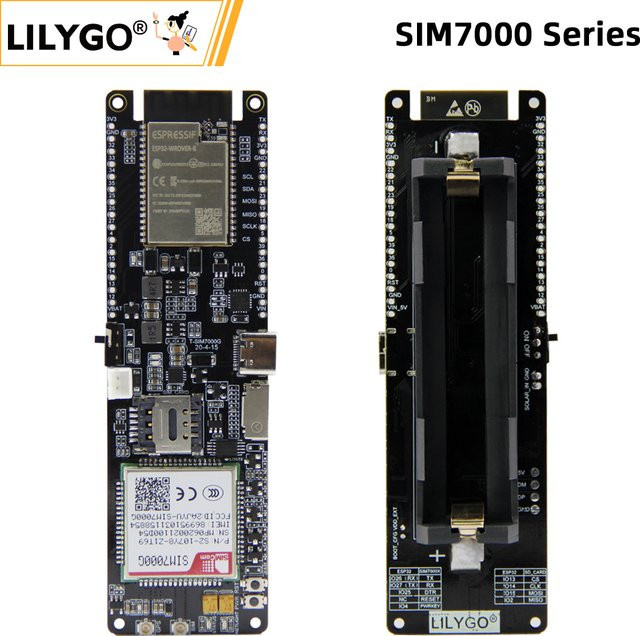 LILYGO TTGO T-SIM7000G ESP32 Entwicklungsboard mit WiFi, Bluetooth, GPS und SIM7000G Modul in Schwarz - Bild 1