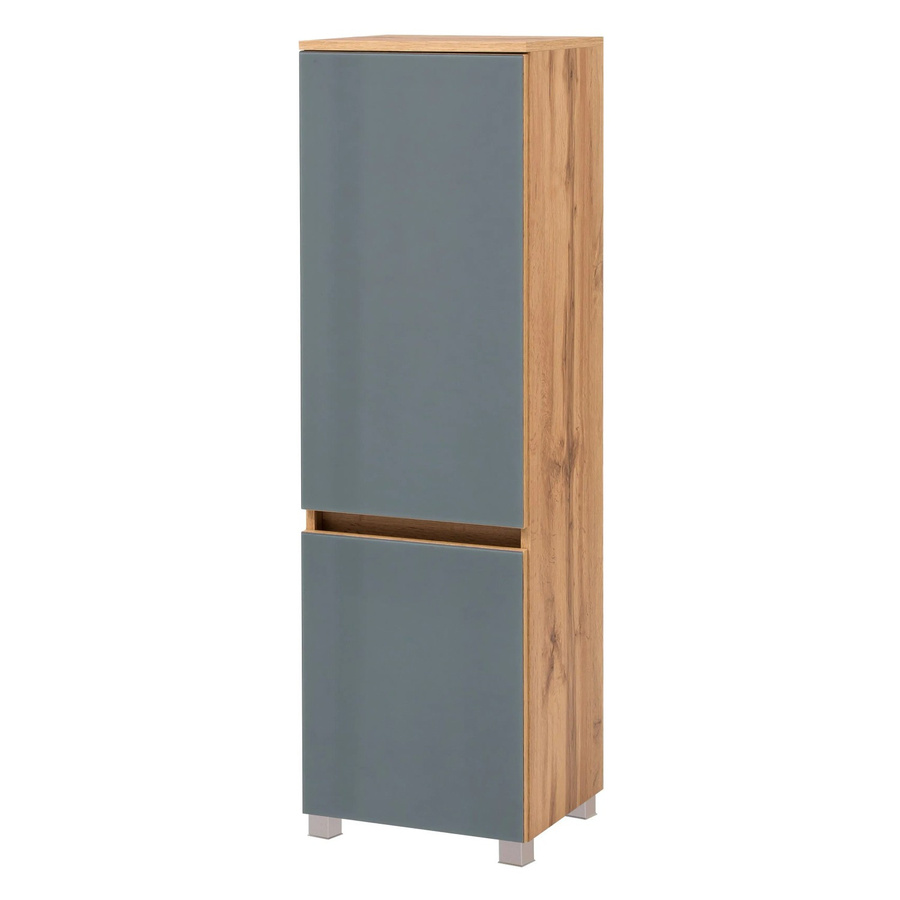 Held Möbel Midischrank Pisa mit Glastüren in Grau-Wotaneiche, B/T/H: 40 x 35 x 130 cm - Bild 2