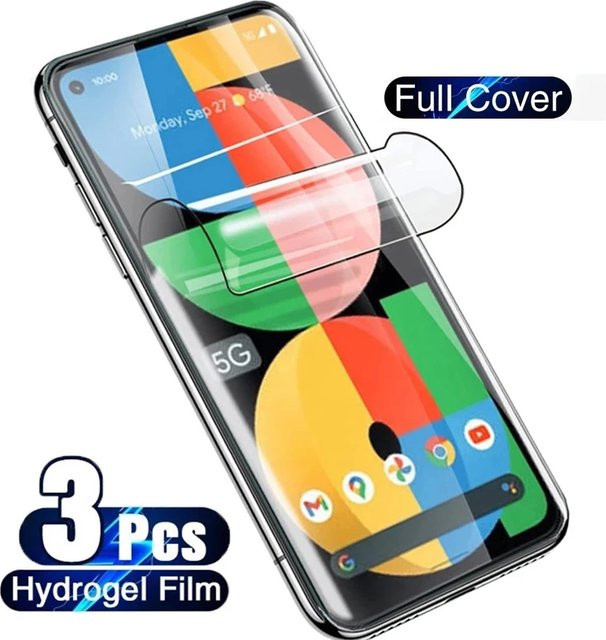 3 Stück Anti-Spy Hydrogelfolie für Google Pixel 8 Pro, Pixel 7, Pixel 7a und Pixel 6, gebogene Displayschutzfolie, transparent - Bild 1