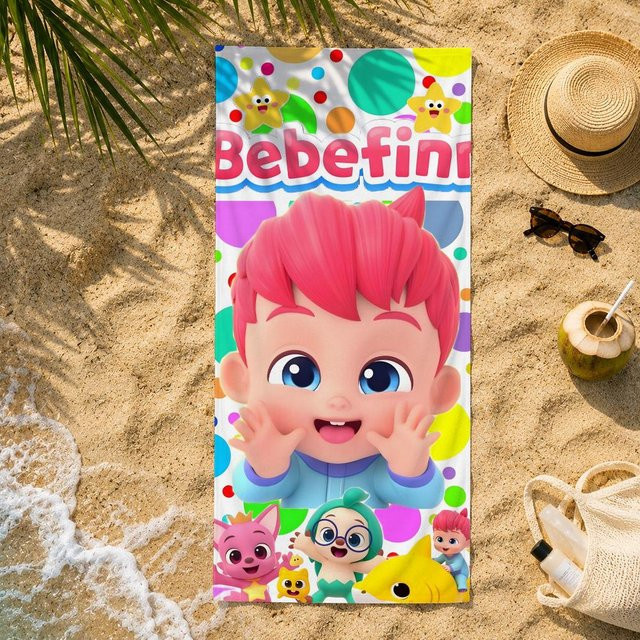 Cartoon B-Bebefinns Handtuch aus Mikrofaser, schnelltrocknend und saugfähig, Mehrfarbig, B/H: 50 x 100 cm - Bild 1