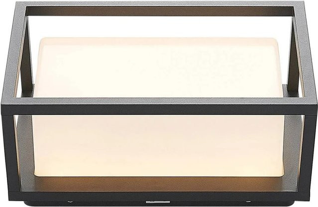 Lucande LED Außenwandleuchte Ilirian in Schwarz aus Aluminium, 1-flammig, IP54, H: 25,0 cm, B: 13,3 cm, T: 11,8 cm - Bild 1