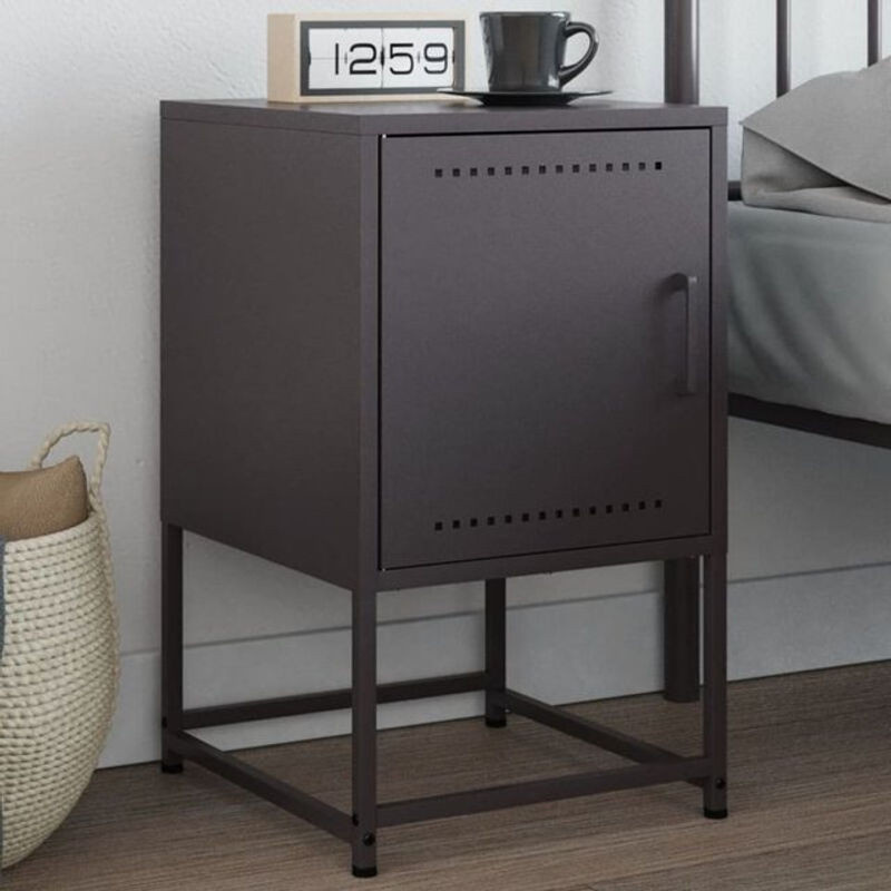 Vidaxl Nachttisch Industrial aus Stahl in Schwarz, B/T/H: 36 x 39 x 60,5 cm - Bild 1
