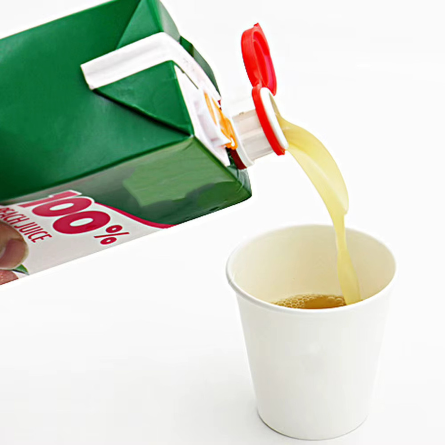 2er-Set Multiyilego Ausgießer aus Kunststoff für Milch- und Fruchtsaftflaschen in runder Form - Bild 3