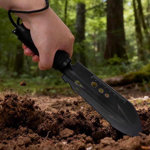 TIANXUN Gartenskelle aus Metall in Schwarz als kleine Handschaufel und Gartengerät zum Umpflanzen - Bild 1