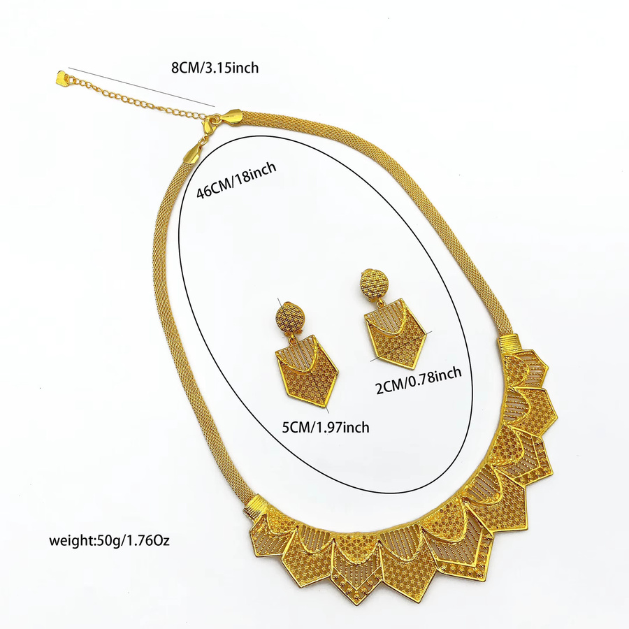 ANIID Schmuckset, 24k vergoldet, Halskette, Ohrringe, Anhänger, Damen - Bild 4
