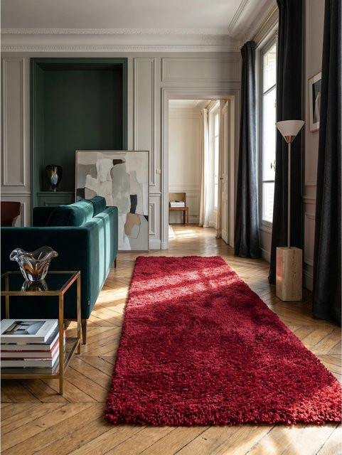 Hochflorteppich RHEIN von Kadima Design, einfarbig, Rot, B/T: 80 x 150 cm - Bild 1