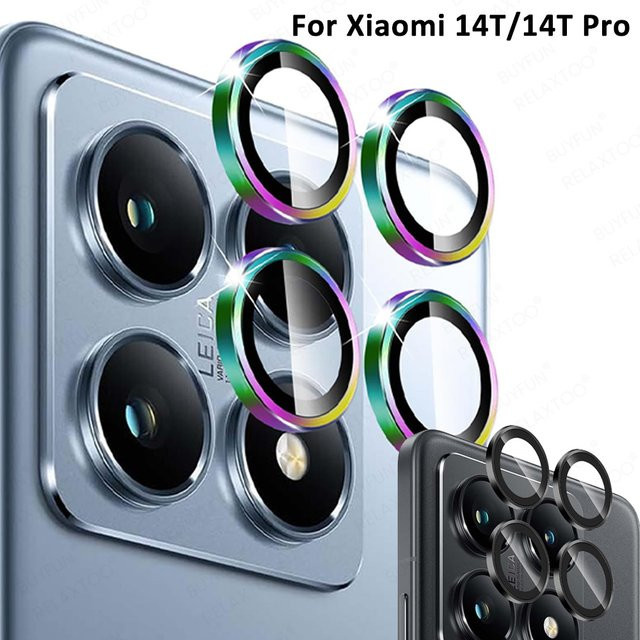 Xiaomi Metall-Kameraschutzring aus Aluminiumlegierung und gehärtetem Glas für Xiaomi 14T Pro, 13T und 14T 5G in Multicolor - Bild 1